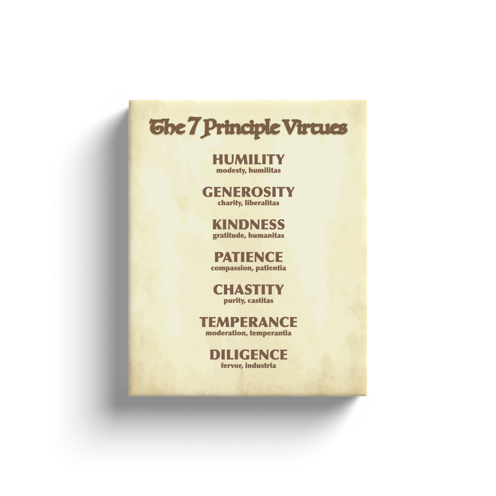 The 7 Principle Virtues Wrapped Canvas Wall Art