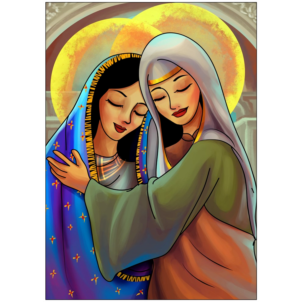 The Visitation Catholic Folk Art Print