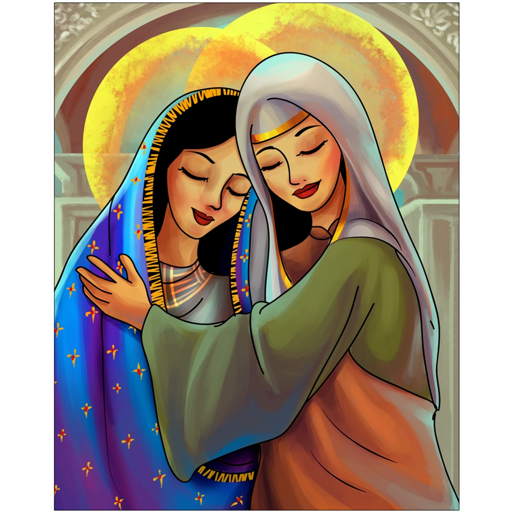 The Visitation Catholic Folk Art Print