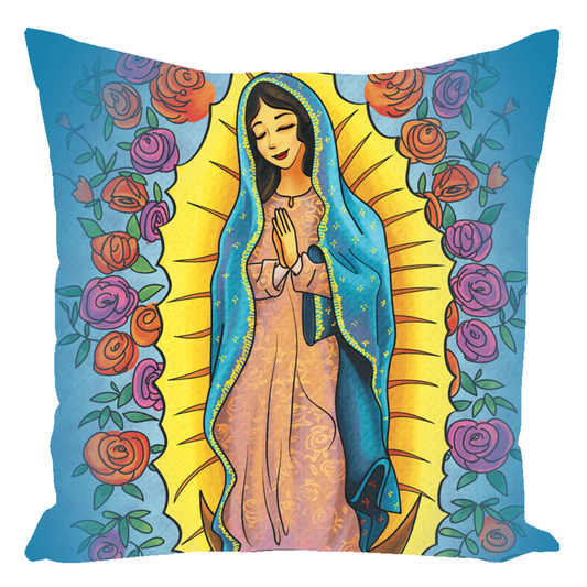 Our Lady Of Guadalupe/Hail Mary Prayer Throw Pillow