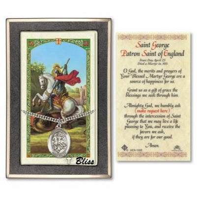St. George Catholic Medal With Prayer Card - Sterling Silver ...