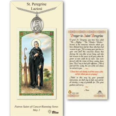 St. Peregrine Catholic Medal With Prayer Card - Pewter – Christian ...