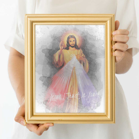 Divine Mercy Watercolor Wall Art Print