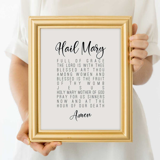 Hail Mary Prayer Wall Art Print