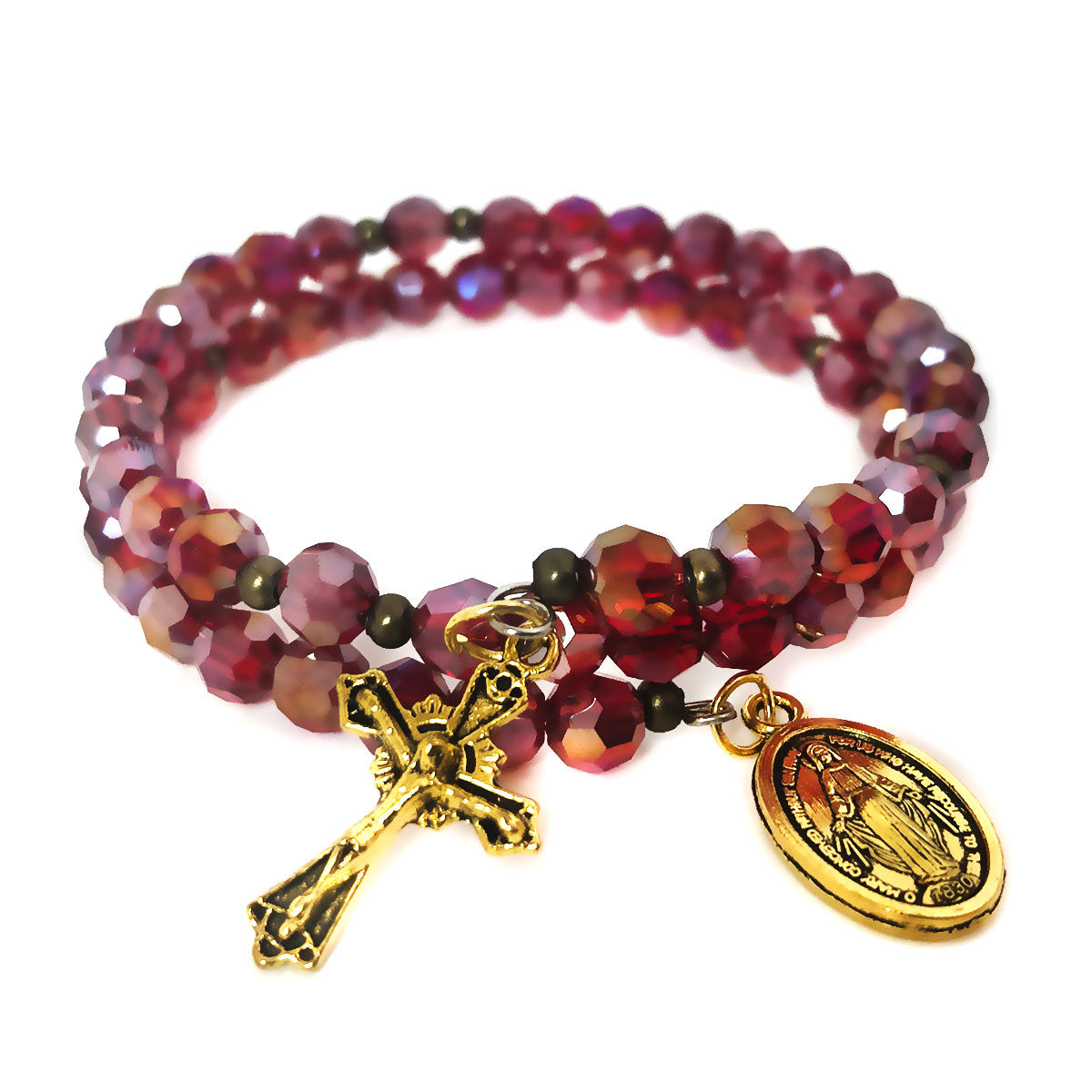 Crucifix Necklace for Women Layered Necklace with Rosary Bracelet Set by DALIA LORRAINE